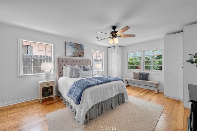 2322 246th St, Lomita, CA 90717 - bedroom with light wood-style flooring and a ceiling fan