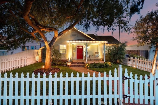 2322 246th St, Lomita, CA 90717 - view of front of property featuring a porch and a fenced front yard
