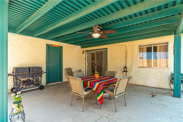 37229 Dalzell St, Palmdale, CA 93550 - view of patio featuring a ceiling fan and outdoor dining space