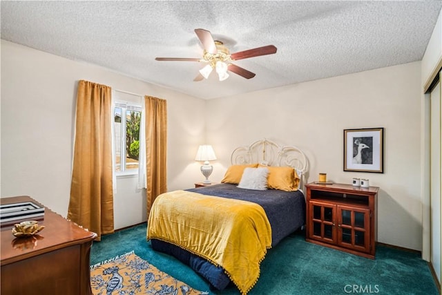 37229 Dalzell St, Palmdale, CA 93550 - carpeted bedroom with a textured ceiling and a ceiling fan