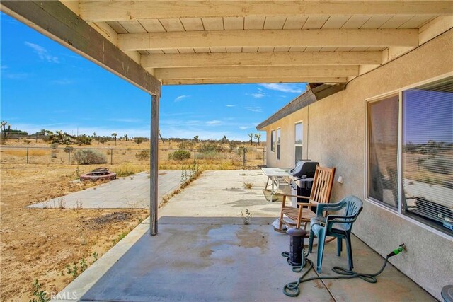 14480 Nevada Rd, Phelan, CA 92371 - view of patio / terrace featuring a fire pit and area for grilling