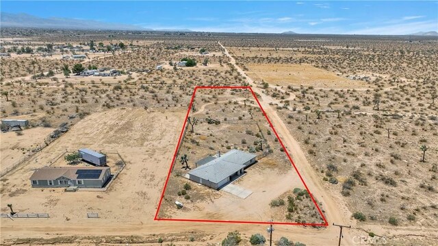 14480 Nevada Rd, Phelan, CA 92371 - aerial view of sparsely populated area with property parcel outlined