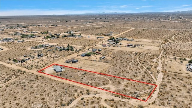 14480 Nevada Rd, Phelan, CA 92371 - overview of rural landscape featuring a desert landscape and property boundaries highlighted