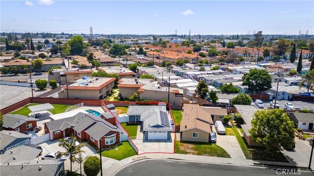 6838 Severn Dr, Paramount, CA 90723 - aerial view of residential area with property boundaries highlighted
