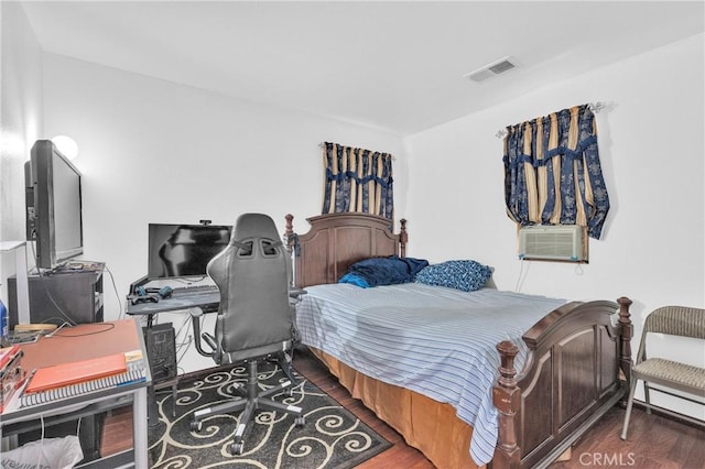 3739 Cherisa St, Perris, CA 92571 - bedroom featuring wood finished floors, cooling unit, and an office area