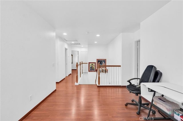 3739 Cherisa St, Perris, CA 92571 - living area featuring an upstairs landing, wood finished floors, and recessed lighting