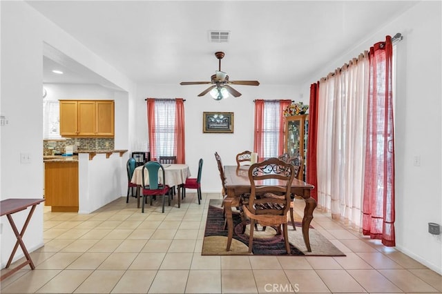 3739 Cherisa St, Perris, CA 92571 - dining room featuring ceiling fan, light tile patterned floors, and recessed lighting