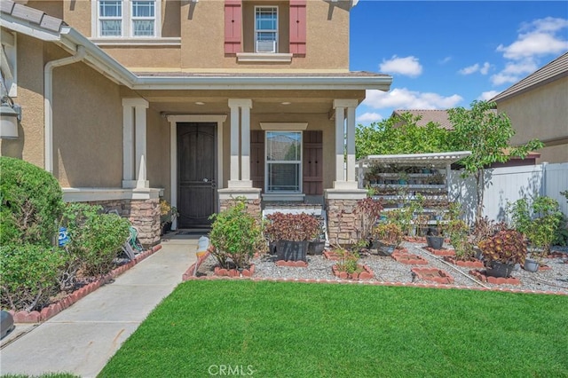 3739 Cherisa St, Perris, CA 92571 - entrance to property with stucco siding, covered porch, and stone siding