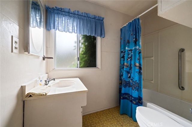 312 W 234th Pl, Carson, CA 90745 - full bath with vanity, tile patterned floors, and shower / bathtub combination with curtain