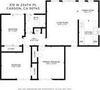 312 W 234th Pl, Carson, CA 90745 - view of property floor plan