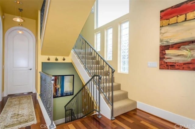 325 Juanita Ave, Oceano, CA 93445 - stairway featuring wood finished floors and baseboards