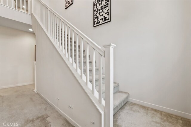 105 High Mdw, Lake Forest, CA 92610 - stairway with carpet and a high ceiling
