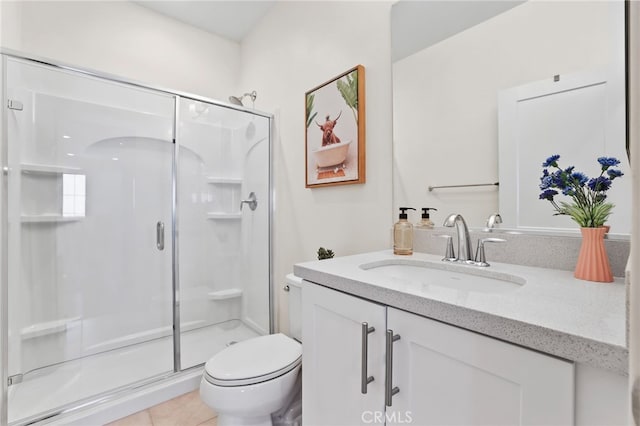 105 High Mdw, Lake Forest, CA 92610 - bathroom with a stall shower, vanity, and tile patterned floors