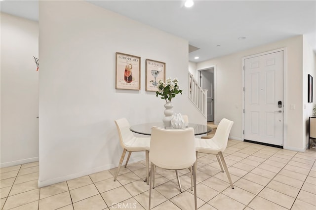 105 High Mdw, Lake Forest, CA 92610 - dining room with stairway, recessed lighting, and light tile patterned floors