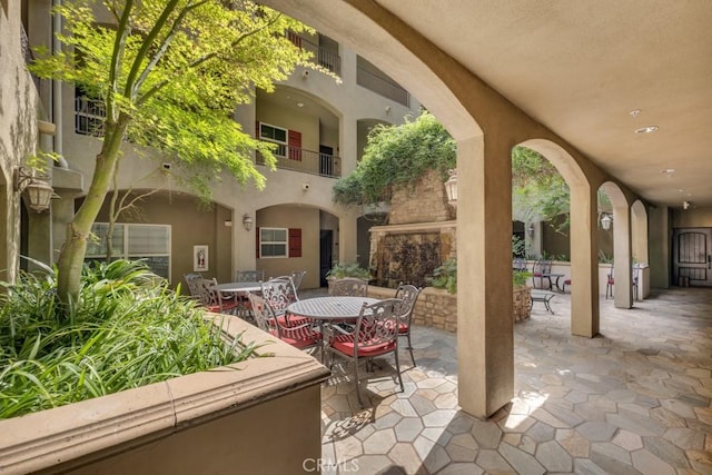 13200 Moorpark St Unit 201, Sherman Oaks, CA 91423 - view of patio featuring outdoor dining space