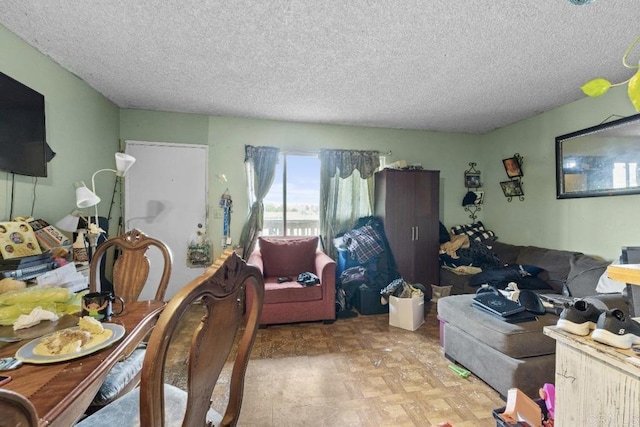 4139 46th St, San Diego, CA 92105 - living room with a textured ceiling and tile patterned floors