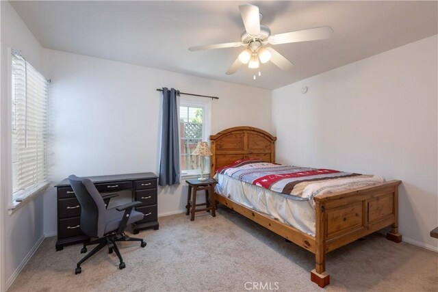 3766 Rose Ave, Long Beach, CA 90807 - carpeted bedroom with a ceiling fan and a desk