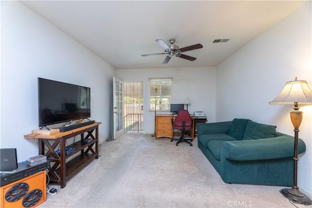 3766 Rose Ave, Long Beach, CA 90807 - carpeted office space featuring a ceiling fan