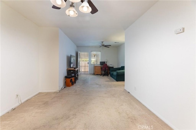 3766 Rose Ave, Long Beach, CA 90807 - living room with carpet flooring, a chandelier, and ceiling fan