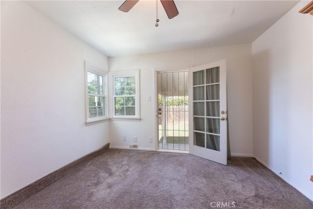 3766 Rose Ave, Long Beach, CA 90807 - carpeted spare room featuring a ceiling fan and baseboards