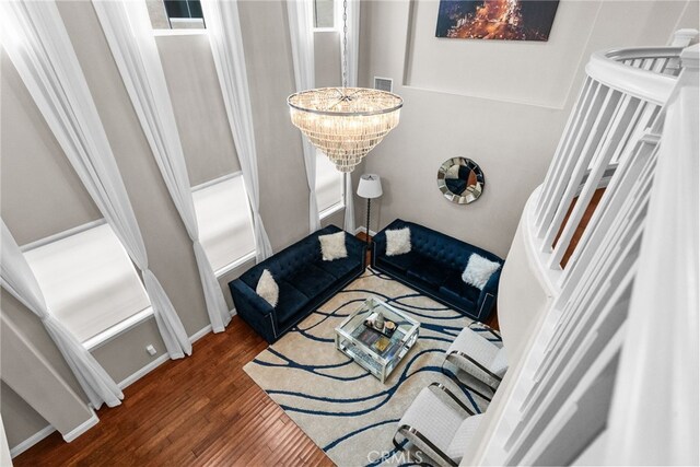 20704 Campania Ln, Porter Ranch, CA 91326 - living room featuring wood finished floors and baseboards