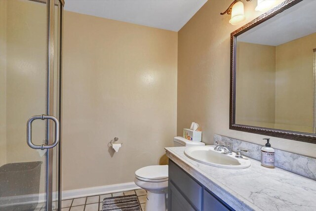 36485 Carney Rd, Valley Center, CA 92082 - full bathroom featuring tile patterned floors, vanity, and a shower stall
