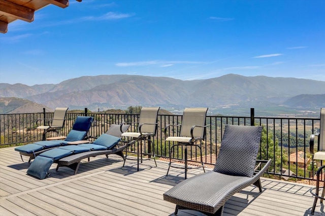 36485 Carney Rd, Valley Center, CA 92082 - wooden deck with a mountain view