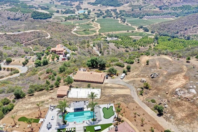 36485 Carney Rd, Valley Center, CA 92082 - aerial overview of property's location featuring a pool and rural landscape