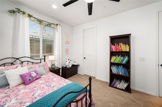 1568 Patterson Ranch Rd, Redlands, CA 92374 - bedroom with carpet floors, ceiling fan, and recessed lighting