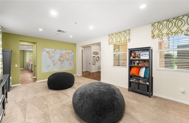 1568 Patterson Ranch Rd, Redlands, CA 92374 - living area with light colored carpet, plenty of natural light, and recessed lighting