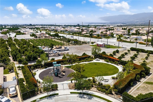 1568 Patterson Ranch Rd, Redlands, CA 92374 - aerial perspective of suburban area with a mountainous background and a community park
