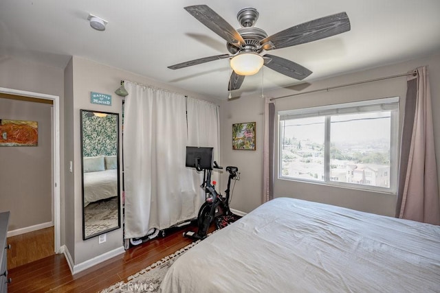 1134 N Rowan Ave, East Los Angeles, CA 90063 - bedroom featuring wood finished floors and ceiling fan