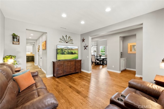 46287 Durango Dr, Temecula, CA 92592 - living room featuring recessed lighting and light wood-style floors
