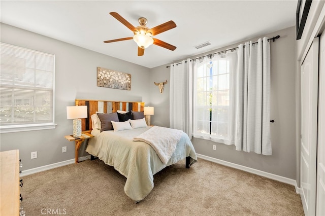 46287 Durango Dr, Temecula, CA 92592 - carpeted bedroom featuring a closet and a ceiling fan