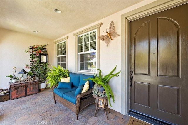 46287 Durango Dr, Temecula, CA 92592 - doorway to property with a porch and stucco siding