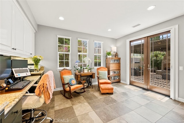 46287 Durango Dr, Temecula, CA 92592 - office area with french doors and recessed lighting