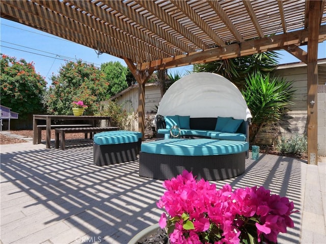 4917 W 140th St, Hawthorne, CA 90250 - view of patio featuring a pergola and outdoor lounge area