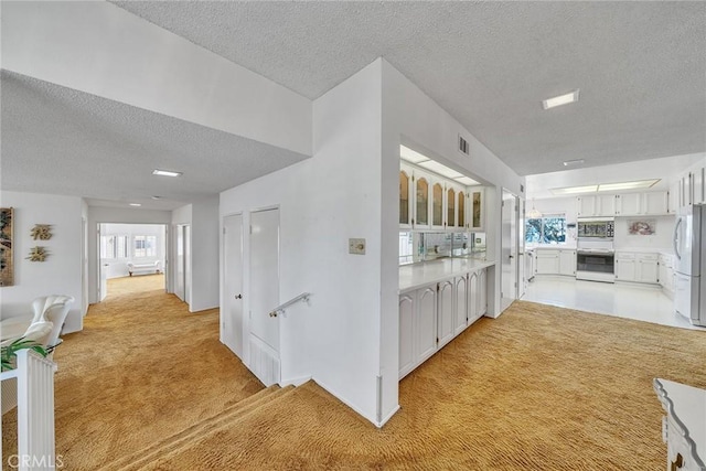 2591 Braided Mane Dr, Diamond Bar, CA 91765 - hall featuring a textured ceiling and light colored carpet