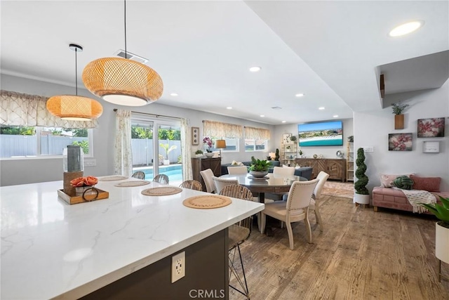 3380 E Date St, Brea, CA 92823 - dining space with recessed lighting and wood finished floors