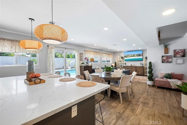 3380 E Date St, Brea, CA 92823 - dining space featuring recessed lighting and wood finished floors