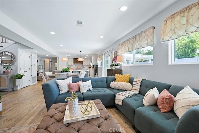 3380 E Date St, Brea, CA 92823 - living room with recessed lighting, healthy amount of natural light, and light wood finished floors
