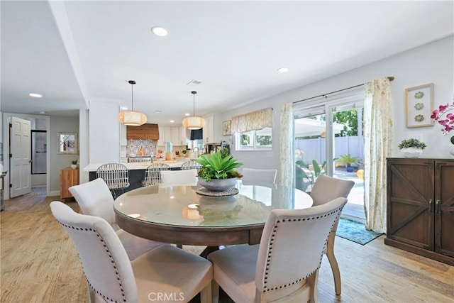 3380 E Date St, Brea, CA 92823 - dining area featuring light wood-style flooring and recessed lighting