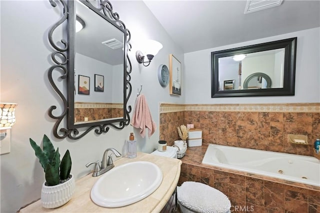 3380 E Date St, Brea, CA 92823 - bathroom with a tub with jets and vanity