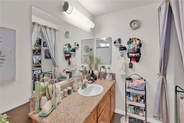 26460 Gem Ct, Helendale, CA 92342 - bathroom with vanity and wood finished floors