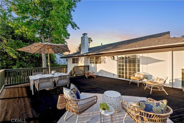 24135 Las Naranjas Dr, Laguna Niguel, CA 92677 - deck at dusk with outdoor dining area