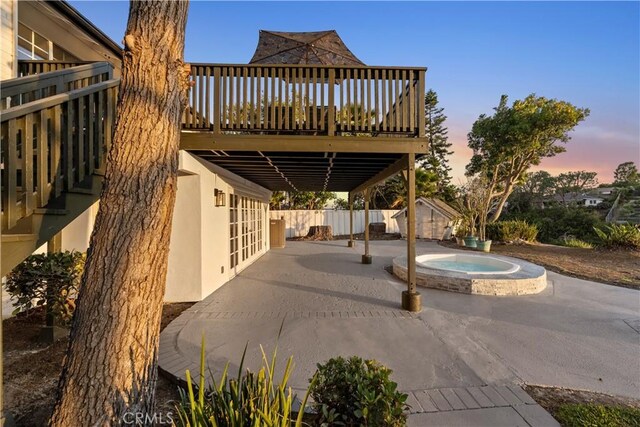 24135 Las Naranjas Dr, Laguna Niguel, CA 92677 - view of patio featuring an in-ground hot tub and a deck