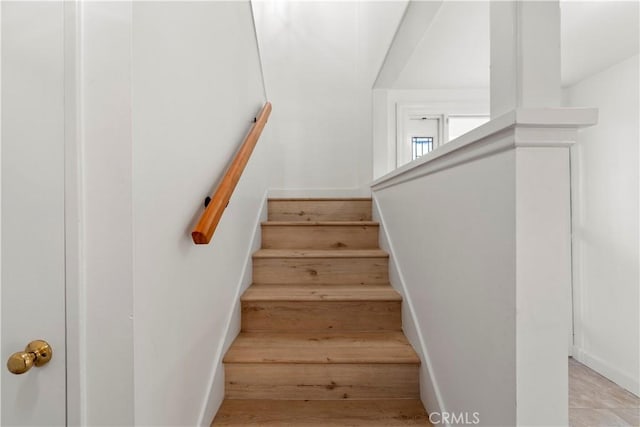 24135 Las Naranjas Dr, Laguna Niguel, CA 92677 - staircase with baseboards and wood finished floors