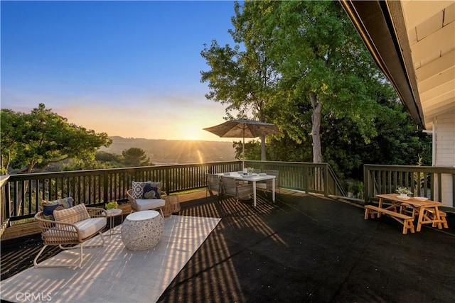 24135 Las Naranjas Dr, Laguna Niguel, CA 92677 - deck at dusk with outdoor dining space