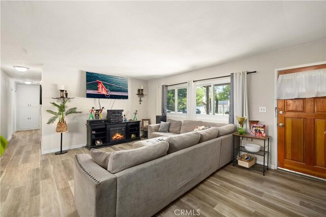 1022 E Lancaster Blvd, Lancaster, CA 93535 - living room with light wood finished floors and a fireplace