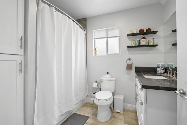 4903 Deeboyar Ave, Lakewood, CA 90712 - full bath featuring vanity, wood finished floors, and a shower with curtain